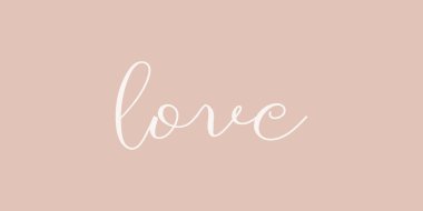 Aşk - el çizimi kaligrafi ve yazı.