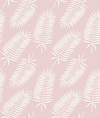 Palmiye yapraklarını gölgeleyen modaya uygun, pürüzsüz vektör deseni. Vektör illüstrasyonu 