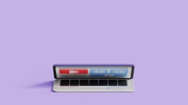 Sosyal medyada online reklamcılık. PPC reklam kampanyası. Hedeflenen reklam. Programlı sosyal ağ reklamlı üç boyutlu dijital pazarlama. 4K 3B Canlandırma