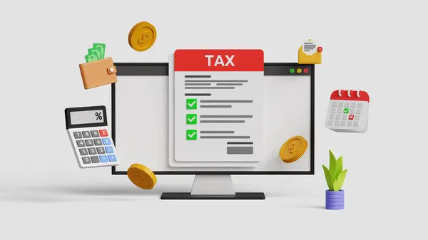 Hesaplama vergi iadesi konsepti. Ödeme için gelir vergisi çevrimiçi iade formu. Finansal araştırma