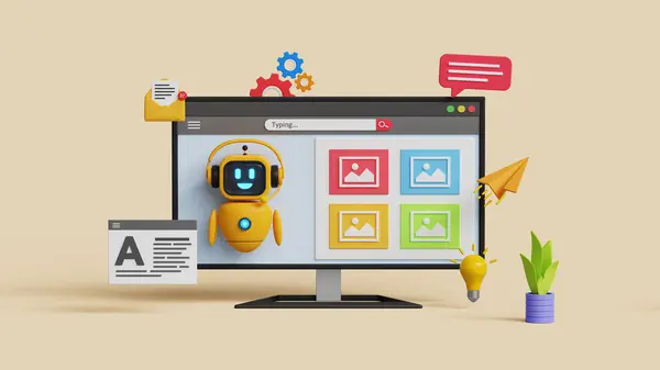 Üretken yapay zeka aracı. Yapay zeka görüntü jeneratörü teknolojisini harekete geçirdi. Ani mühendislik ya da yapay zeka imaj yaratma kavramı. 3D sohbet robotu resim varyasyonları yaratıyor