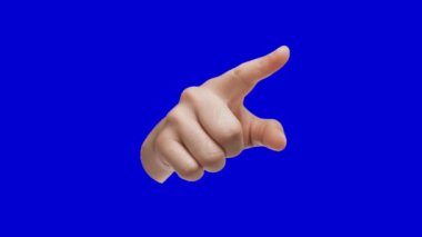 Kes El Hareketleri kağıt katlama durdurma hareketi mavi ekranda izole edildi