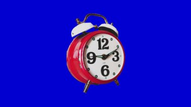 kırmızı alarm saati kağıt katlama durdurma hareketi mavi ekranda izole edildi