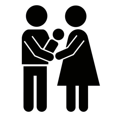 Bir minimalist siyah-beyaz resim üç kişilik bir aileyi betimler: anne, baba ve çocuk. Bir arada duruyorlar, aşkın sembolü..