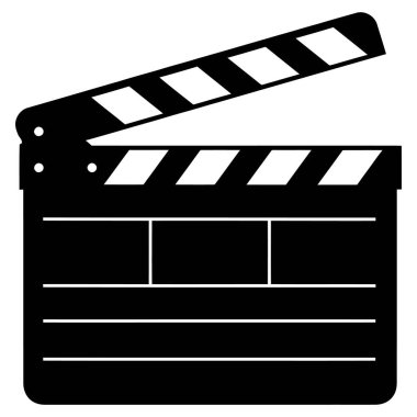 Siyah beyaz bir klasör çizimi. Dikdörtgen çizgileri olan basit bir grafiktir. Genellikle film yapımında kullanılır..