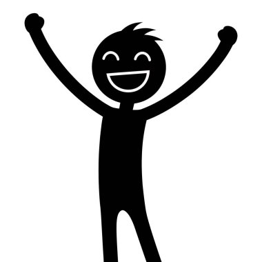 mutlu bir adam çizgi film simgesi beyaz arka plan üzerinde. renkli tasarım. vektör çizim