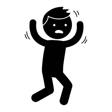 korkuyu, şoku ya da endişeyi basit bir grafik tarzında aktaran, beyaz arka planda büyümüş, korkmuş bir kişinin silüeti bu resim şeffaf bir arkaplan içeriyor, onu çeşitli tasarım projeleri için çok yönlü hale getiriyor..