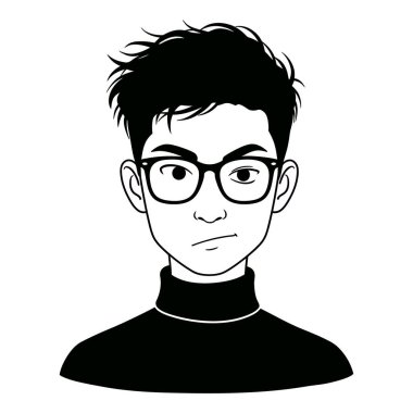 Man avatar karakter ikon vektör illüstrasyon tasarımı