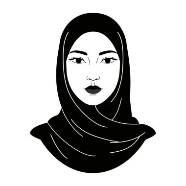 Müslüman kadınlar baş portre tasarımı