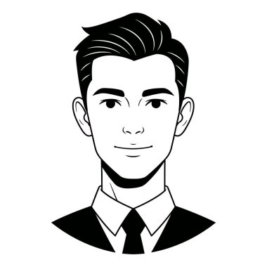 İş adamı avatar karakter ikon vektör illüstrasyon tasarımı