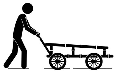 Bebek arabalı bir adamın silueti.