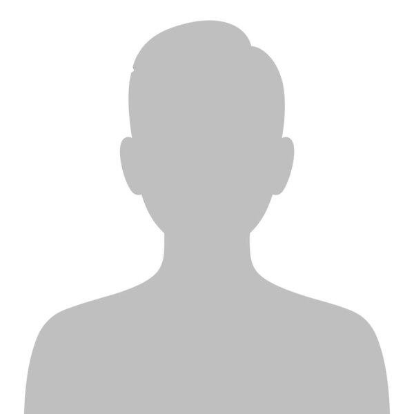 This is a gray silhouette of a person with short hair. The image is isolated on a white background and shows the head and shoulders of the person. This image features a transparent background, making it versatile for various design projects.