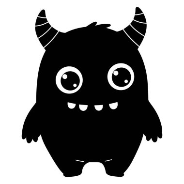 Sevimli Siyah Canavar Çocuk ve Yetişkinler için Eğlence