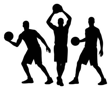 Basketbol Oyuncuları Siluet Sanatı: Eylemdeki Atletik Rakamlar