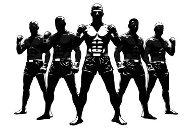 Siluet, Güçlü Dövüşçülerden oluşan güçlü bir takım, birlikte savaşmaya hazır.