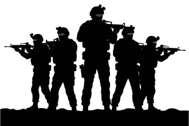 Silahlı Kuvvetler Silueti Savaş Hareketi Çekimine Hazır