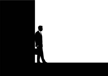 Gölgede Duran Siluet Bir Sonraki Fırsat İş Konseptini Bekliyor