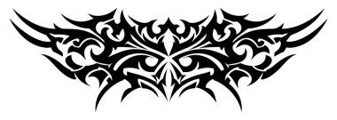 Keskin Siyah Dövme Tasarımı Soyut Şekiller ve Biçimler