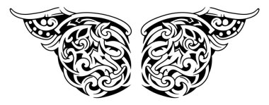 Karmaşık Çizgiler ve Cesur Siyah Alanlardan oluşan Soyut Tasarım