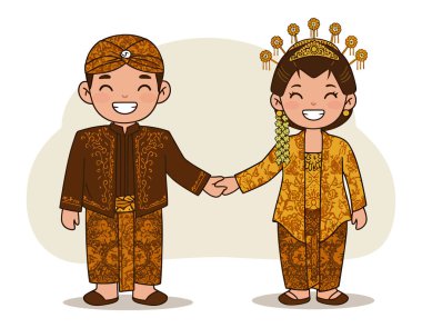 Geleneksel Cava Düğün Çifti Vektör Sanat ve Kültür Mirası