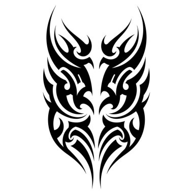 Simetrik Soyut Şekiller ve Siyah Tasarım ile Kabile Dövmesi