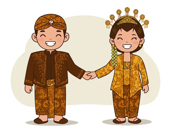 Geleneksel Cava Düğün Çifti Vektör Sanat ve Kültür Mirası