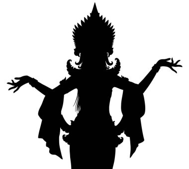 Çok Kollu Geleneksel Asyalı Dansçının Silueti