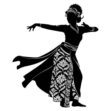Geleneksel Endonezya Dansçısının Zarif Silueti