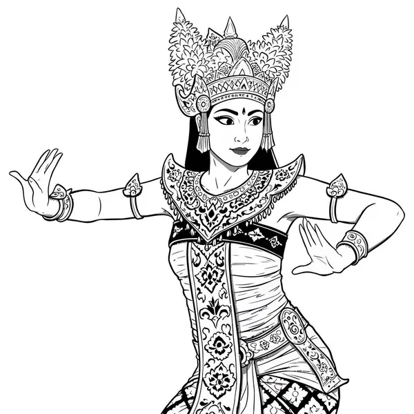 Geleneksel kostümlü egzotik dansçı bir ayin yapıyor.