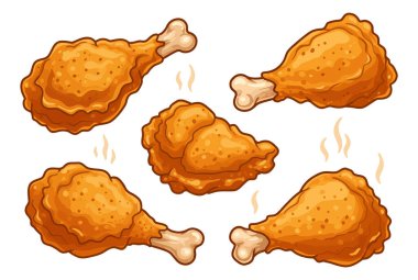 Lezzetli kızarmış tavuk parçaları cezbedici yemek ya da paket servis