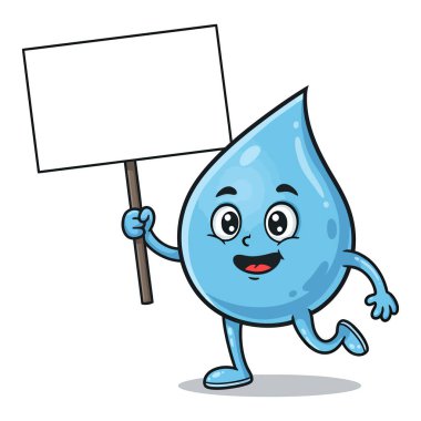 Boş İşaret Resimli Bir Su Damlası Karakteri