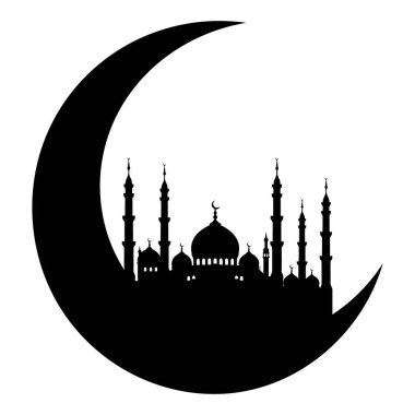 Cami 'nin İslami Silüeti ve Kubbeli Hilal Ay