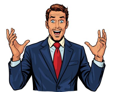 Coşkulu İş Adamı Heyecan Gösterme ve Pozitif Vücut Dili Gösterme Başarısı