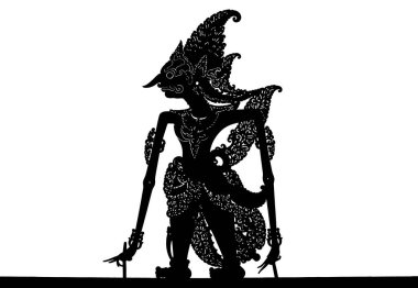 Java Adası 'ndan Geleneksel Wayang Kulit Kuklası Silueti