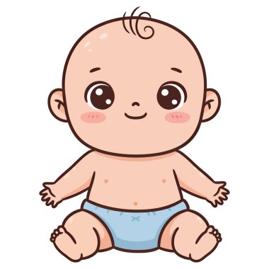 Bebek Bezli Gülümseyen Küçük İnsan 'ın Sevimli Bebek Resimleri