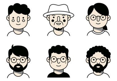 Karikatür Biçiminde Kadın ve Erkeklerin Çeşitli Fotoğrafları