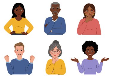 Çeşitli Yüzlerde Değişen İfadelerle Farklı Duyguları Açıklayan Grup