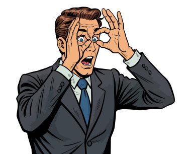 Şaşırmış Adam Uzaklarda Ürkütücü Bir Şey Gördü