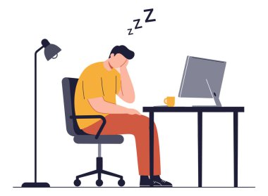 Masada Uyuyan Bir Adam Çalışırken Yorgun Hissediyor