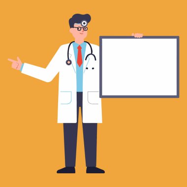 Dostane Doktor Tıbbi Bilgiler İçin Boş Bir Tahta Tutuyor