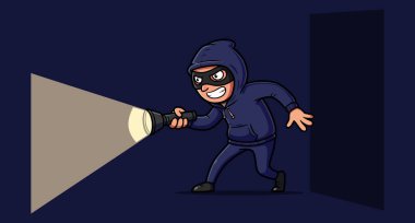 El feneriyle Karanlık Oda 'yı keşfeden sinsi bir hırsız