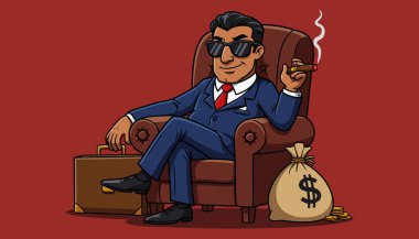 Koltukta oturan Patron Paralı Zengin Kişi