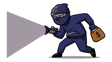A Midnight Thief With a Sack of Money in Hand