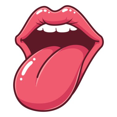 Dil ile Canlı Dudaklar Anatomik ve Görsel İllüstrasyon