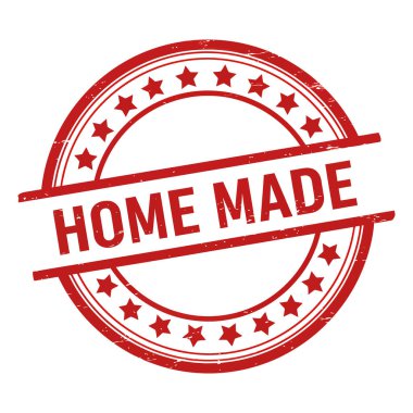 Sınırında Yıldızlar olan Kırmızı Ev Yapımı Pul Logosu