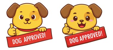 İki şirin köpek yeni ürün ya da hizmeti onaylıyor.