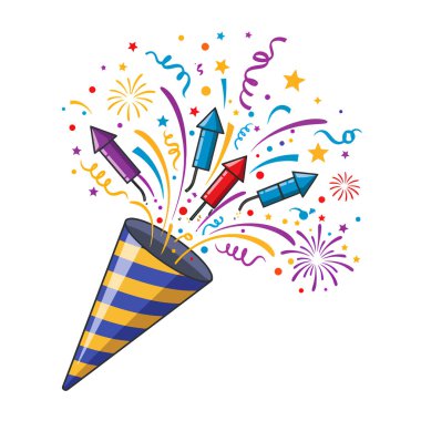 Neşeli Konfeti Partisi 'nin Canlı Patlaması Kutlaması