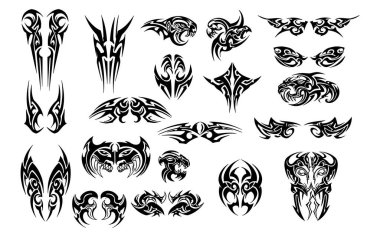 Dövme Sanatçısı Kaynağı için Kabile Dövmesi Tasarım Elementleri Koleksiyonu