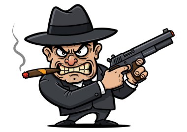 Bir Gangster Karakteri Elinde Silah Tutan Bir Puro
