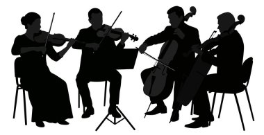 Yaylı çalgılar Dörtlüsü Şık Müzik Serenadı Orkestra Ses Senfonisi